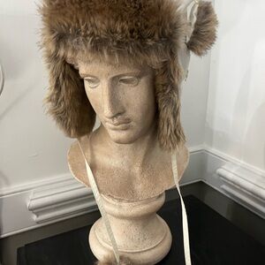 Women’s White Faux Fur Trapper Hat with Ear Flaps